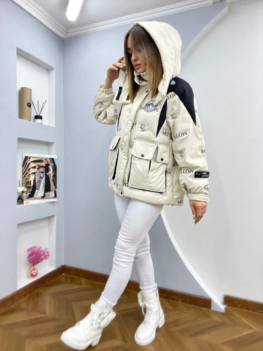 Женская премиум-люкс куртка motion белая A6578