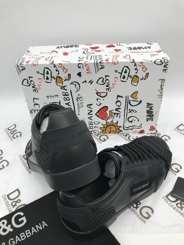 Кроссовки мужские кожаные Dolce & Gabbana A104581 чёрные фото-2