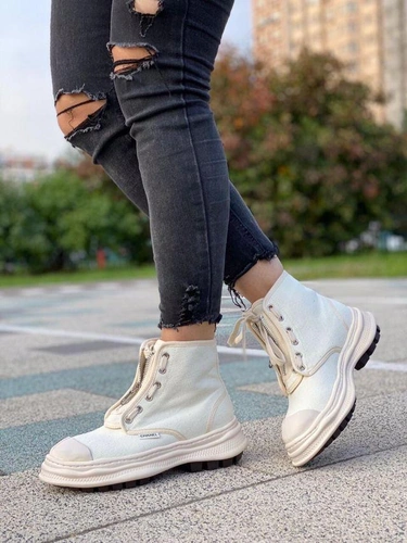Кроссовки женские Chanel белые A55042 фото-5