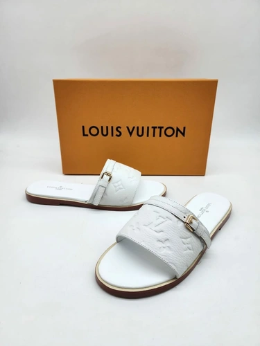 Шлёпанцы Louis Vuitton Lock It A110178 белые фото-4
