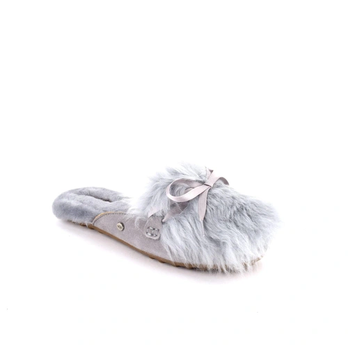 Угги тапочки женские UGG Slippers Fluff Shaine Grey фото-3