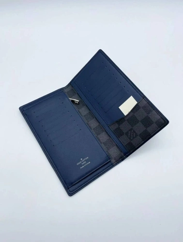 Бумажник Louis Vuitton Brazza A104062 серый / внутри синий 19:10 см фото-2