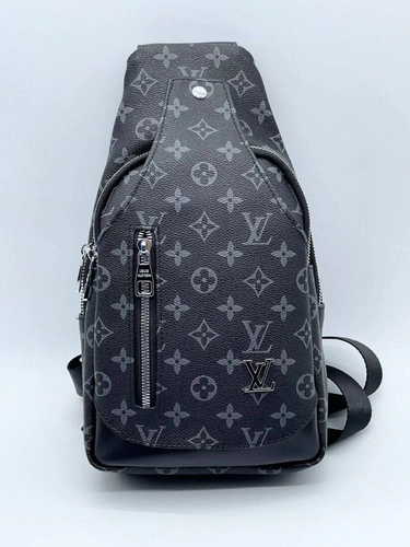 Мужская сумка-кобура Louis Vuitton A103907 из канвы серая 33:18:9 см фото-3