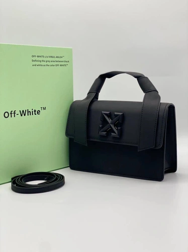 Женская кожаная сумка Off White черная 21/15 коллекция 2021-2022 A66152 фото-5