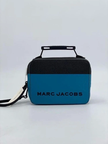 Женская кожаная сумка Mark Jacobs сине-черная
