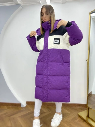 Женское премиум-люкс пальто hope фиолетовое A6269 фото-2