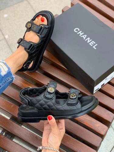 Сандалии Chanel Dad Leather Black фото-5
