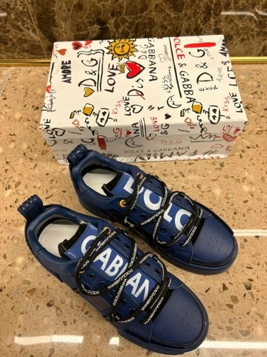 Кроссовки мужские кожаные Dolce & Gabbana A104656 синие фото-4