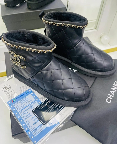 Угги женские Chanel чёрные А5020 фото-2