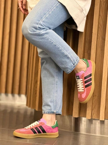 Кеды Adidas Gazelle x Gucci A104998 Pink фото-5