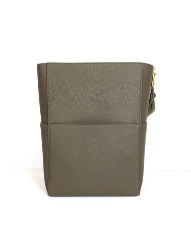 Сумка Celine Sangle Bucket Bag in Soft Grained Calfskin коричневая 33/23/17 фото-3