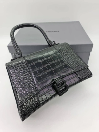 Женская кожаная сумка Balenciaga черная 24/14/10 коллекция 2021-2022 A66694 фото-3