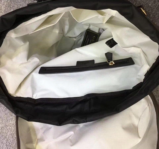 Рюкзак Gucci из канвы бежевый с рисунком-монограммой 43/32 см фото-2