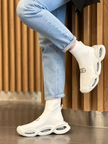 Кроссовки женские Dolce & Gabbana Wave Sock Mid A104915 белые фото-4