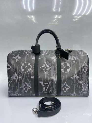 Дорожная сумка Louis Vuitton из канвы серая 50/28/22 см A81063