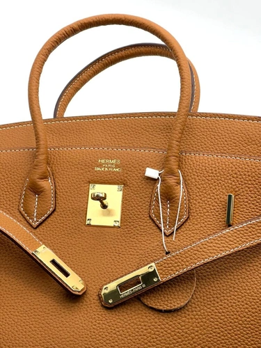 Женская сумка Hermes Birkin 35×26 см A109395 коричневая фото-4