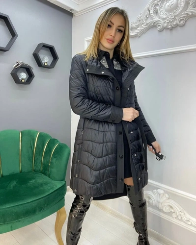 Женское премиум-люкс пальто bottega veneta чёрное A6149 фото-4