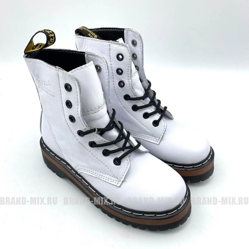 Мартинсы ботинки Dr Martens 1460 Jadon Grany на платформе белые фото-2