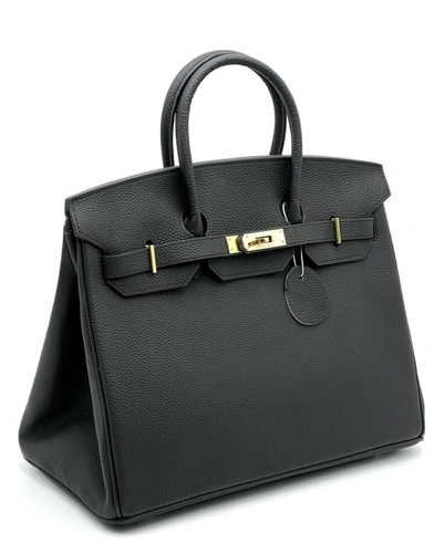 Женская сумка Hermes Birkin 35×26 см A109425 чёрная фурнитура золото фото-4