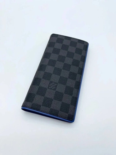 Бумажник Louis Vuitton Brazza A104072 серый / внутри синий 19:10 см фото-2
