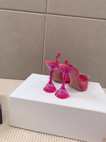 Туфли-босоножки женские силиконовые Amina Muaddi розовые премиум-люкс коллекция 2021-2022 фото-5