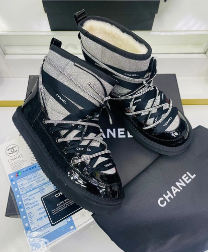 Угги женские Chanel серые А5023 фото-2
