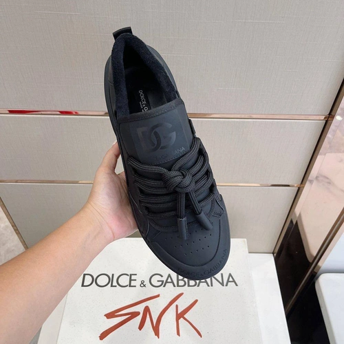 Кроссовки мужские кожаные Dolce & Gabbana A104762 чёрные фото-5