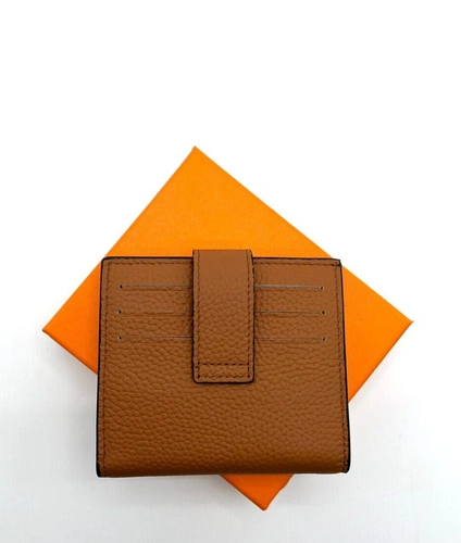 Кожаный бумажник Hermes 10/12 см A103049 коричневый фото-2