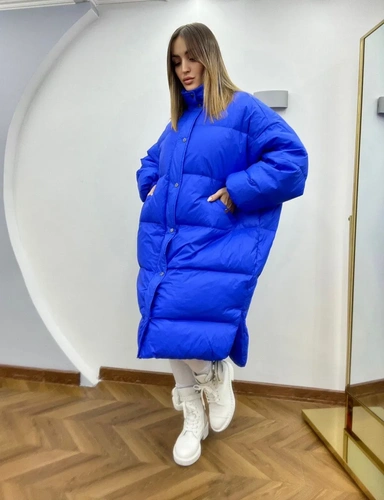 Женское премиум-люкс пальто bogerner ярко-синее A6575 фото-2