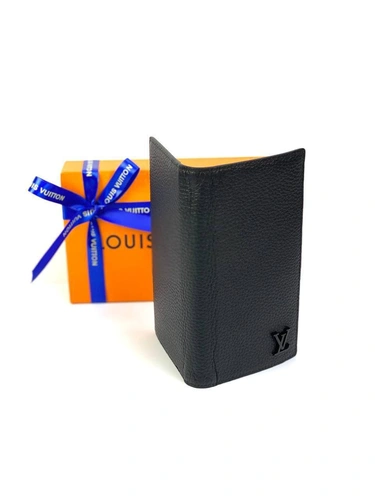 Бумажник Louis Vuitton Brazza из зернистой кожи чёрный качество премиум-люкс 19/10/2 см фото-5