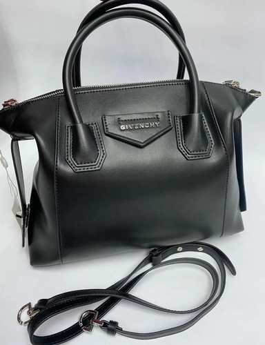 Женская кожаная сумка Givenchy черная 31/25/7 см фото-3