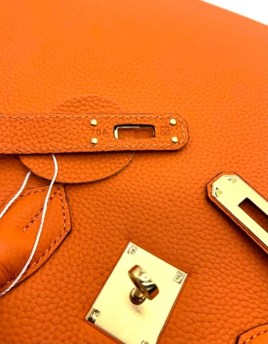 Женская сумка Hermes Birkin 35×26 см A109406 оранжевая фото-5