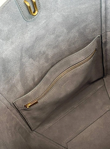 Сумка Celine Sangle Bucket Bag in Soft Grained Calfskin серая 33/23/17 фото-6