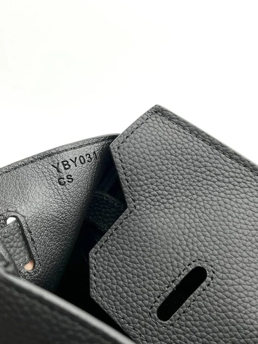 Женская сумка Hermes Birkin 35×26 см A109425 чёрная фурнитура золото фото-6