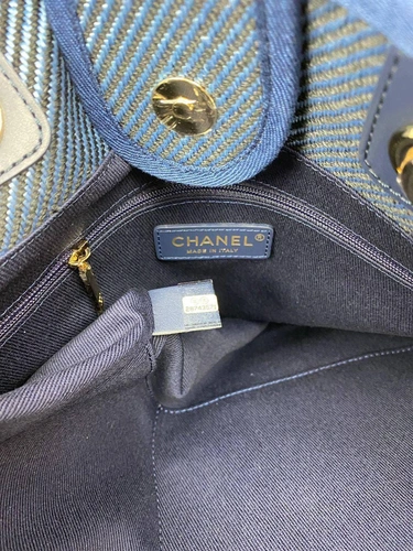 Женская сумка Shopping Chanel синяя 41/26/15 премиум-люкс фото-3