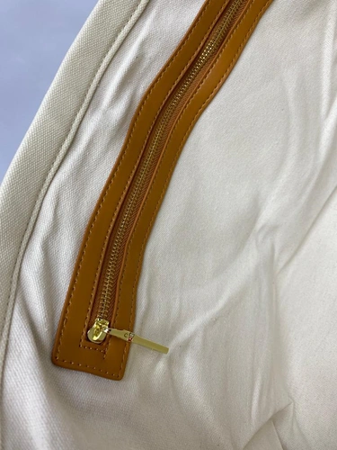Женская сумка-шоппер Celine тканевая белая 41/30/14 см фото-2