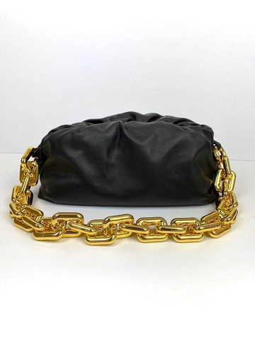 Женская кожаная сумка Bottega Veneta The Chain Pouch черная 30/12/13