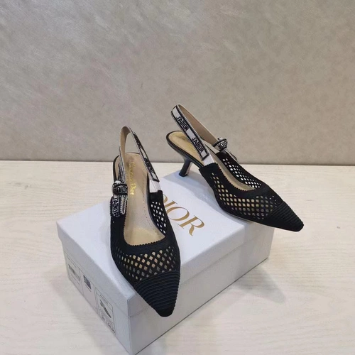 Туфли-босоножки женские Christian Dior чёрные на среднем каблуке коллекция лето 2021 фото-8