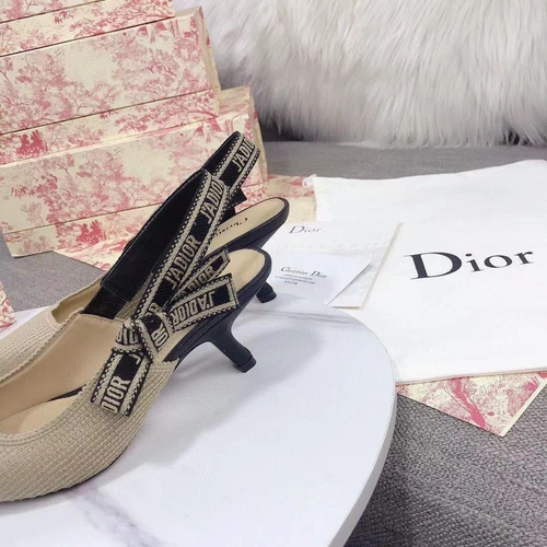 Туфли-босоножки женские Christian Dior белые текстильные коллекция лето 2021 A83094 фото-5