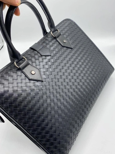 Кожаная сумка Bottega Veneta черная для документов 39/30 см. A70868 фото-3