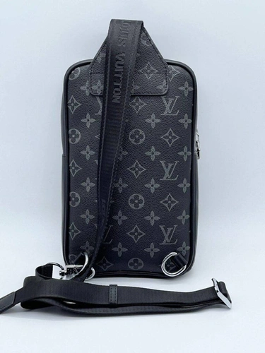 Мужская сумка-кобура Louis Vuitton A103914 из канвы серая 27:16:5 см фото-3