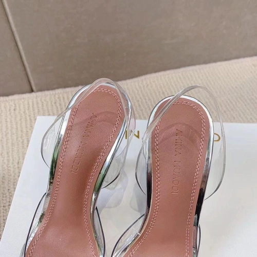 Туфли-босоножки женские силиконовые Amina Muaddi белые премиум-люкс коллекция 2021-2022 фото-9