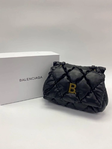 Женская кожаная сумка Balenciaga черная 25/17 коллекция 2021-2022