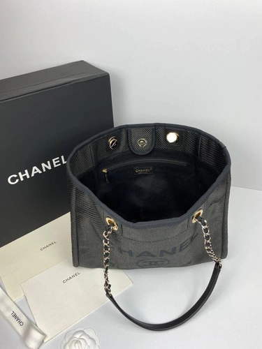 Женская сумка Shopping Chanel черная 41/26/15 премиум-люкс фото-2