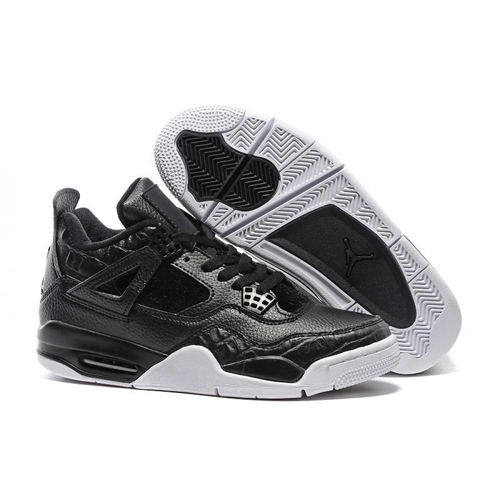 Кроссовки Nike Air Jordan 4 Retro Black/White фото-3