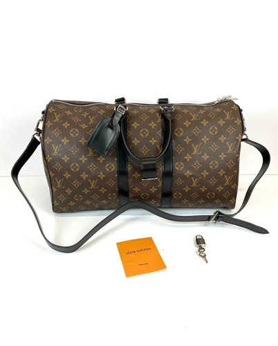 Дорожная сумка Louis Vuitton Keepall коричневая 45/20/25 фото-3