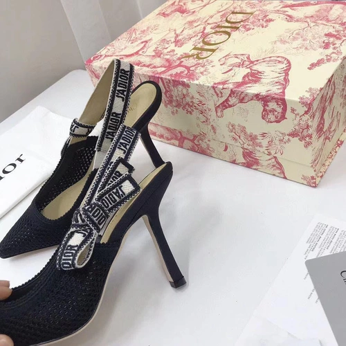 Туфли-босоножки женские Christian Dior черные на высоком каблуке коллекция лето 2021 фото-5