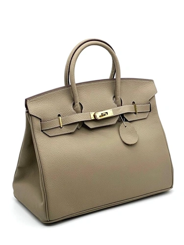 Женская сумка Hermes Birkin 35×26 см A109385 светло-бежевая фото-2