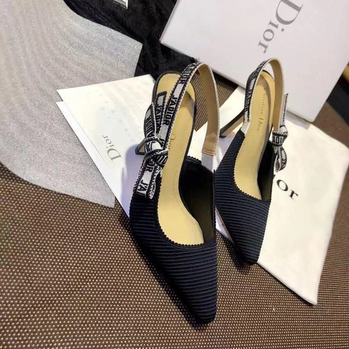 Туфли-босоножки женские Christian Dior черные текстильные коллекция лето 2021 фото-2