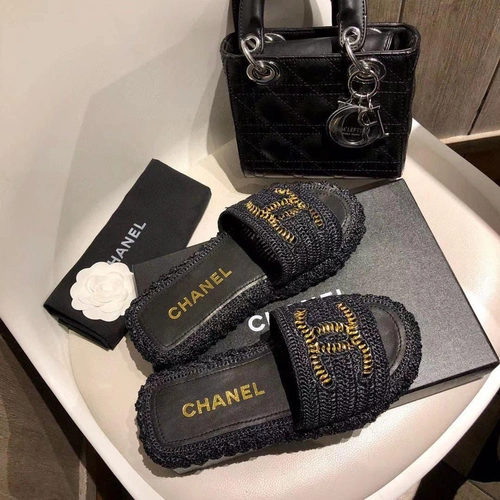 Шлепанцы женские Chanel черные премиум-люкс коллекция 2021-2022 фото-9